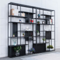 Simple office iron shelves industrial style decorative partition display bookshelf